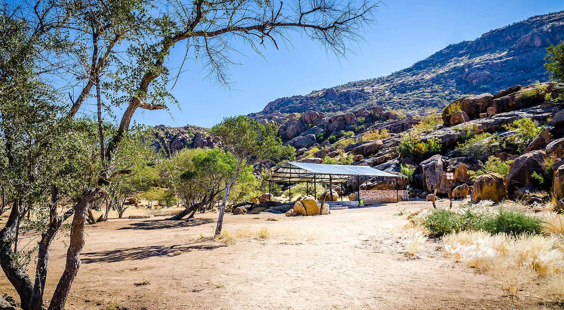 Erongo Rocks Campsite with Mountains in background